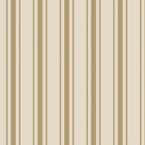 Tan on Cream French Provincial Mattress Ticking