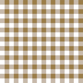 Tan and White French Provincial Autumn Gingham Check