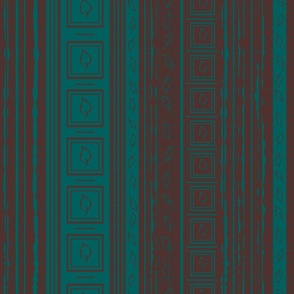 Lines and Leaves in Teal and Molasses