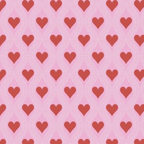 heart ogee/red hearts on pink/medium 