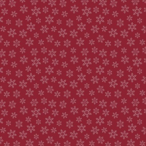 Snowflakes red silver