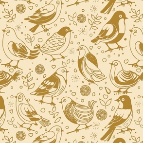  Bird Of A Feather - Cream + Golden Colour ( Medium )