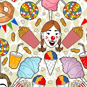 Big Top Circus Treats (Beige large scale) 