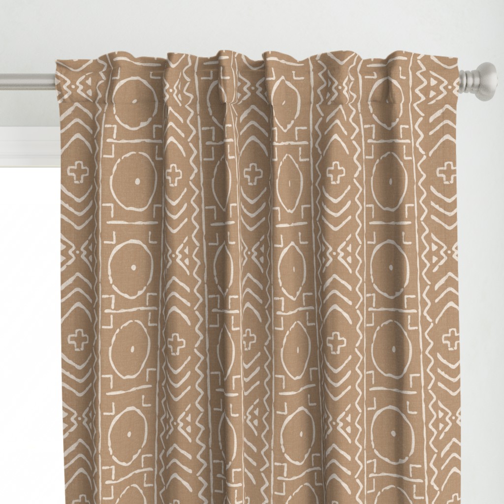 Mud cloth African motifs in light brown