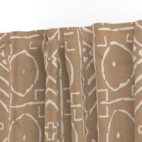 Mud cloth African motifs in light brown