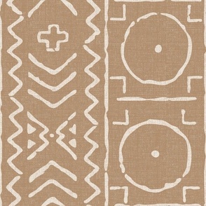 Mud cloth African motifs in light brown