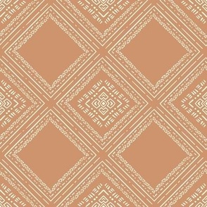 Boho Copper Diamonds Mud Cloth