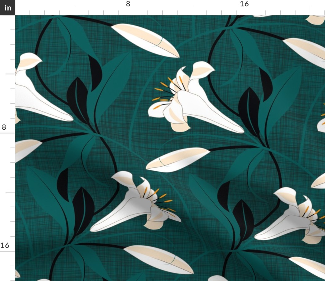 night lily white-teal large scale