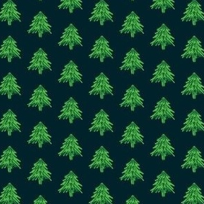 Simple Modern Pines Navy, small size- Green Bold 