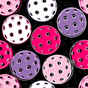 Pickleballs mixed with outlines pink-black