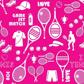 Pink and white tennis elements