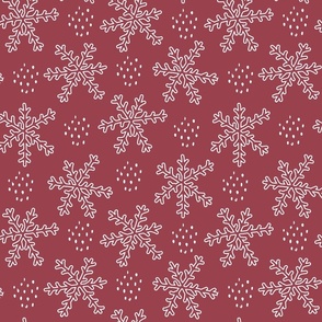 Snowflakes | Cranberry (Pink-tacular Christmas Collection)