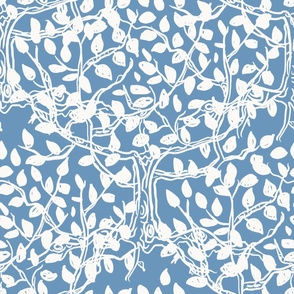 Charming Branches on Nautical Blue Ground