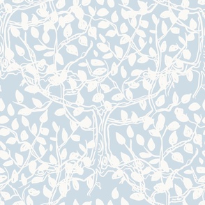 Charming Branches on Baby Blue Ground