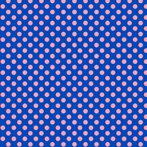 Polka Dots // x-small print // Cotton Candy Dots on Big Top Blue 