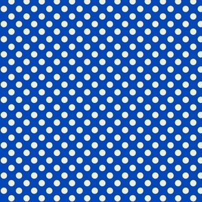 Polka Dots // x-small print // Carousel Cream Dots on Big Top Blue