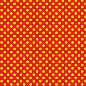 Polka Dots // x-small print // Sunshine Swirl Dots on Funhouse Red