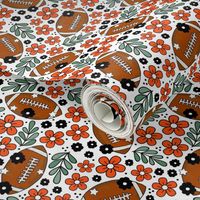 Medium Scale Team Spirit Football Floral in Cincinnati Bengals Colors Black and Orange