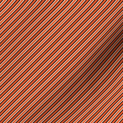 Smaller Scale Team Spirit Diagonal Stripes in Cincinnati Bengals Colors Black and Orange