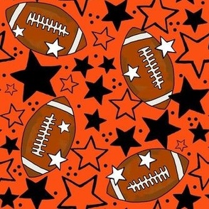 Medium Scale Team Spirit Footballs and Stars in Cincinnati Bengals Colors Black and Orange
