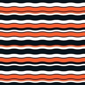 Medium Scale Team Spirit Football Wavy Stripes in Cincinnati Bengals Colors Orange and Black