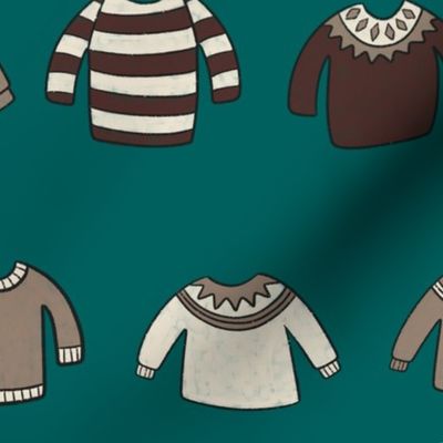 Sweater Weather (Teal/Brown)