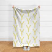 y is for yellow - illustrated monogram letter - cute baby kids nursery // large scale panel