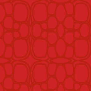 Rough Circular Bohemian Line Pattern - Hand Drawn Boho Lines - Blaze Red and Blazing Red - Medium