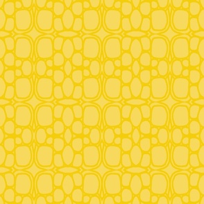 Rough Circular Bohemian Line Pattern - Hand Drawn Boho Lines - Sunbeam Yellow and Sunray Yellow - Small