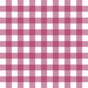 Traditional Christmas Gingham, Ruby Pink Check Fabric, Jumbo