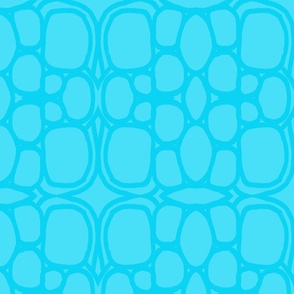Rough Circular Bohemian Line Pattern - Hand Drawn Boho Lines - Ocean Blue and Sea Blue - Medium