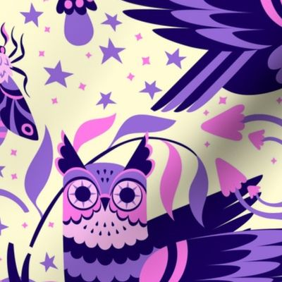 Owls Night (medium) in Pink