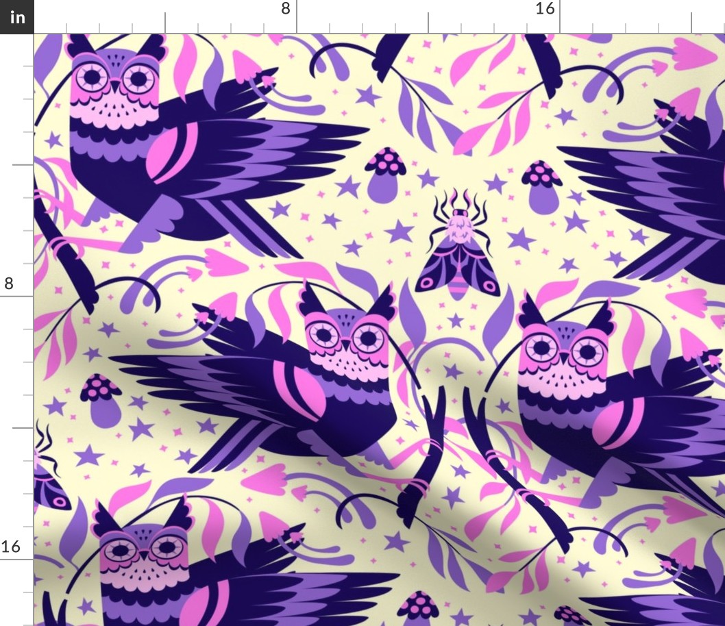 Owls Night (medium) in Pink