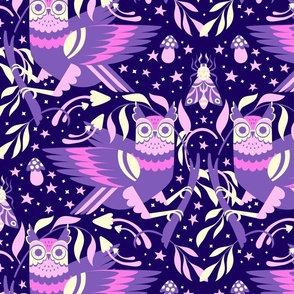 Owls Night (medium) in Purple