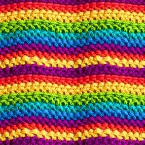Rainbow (faux) Knit Stripe