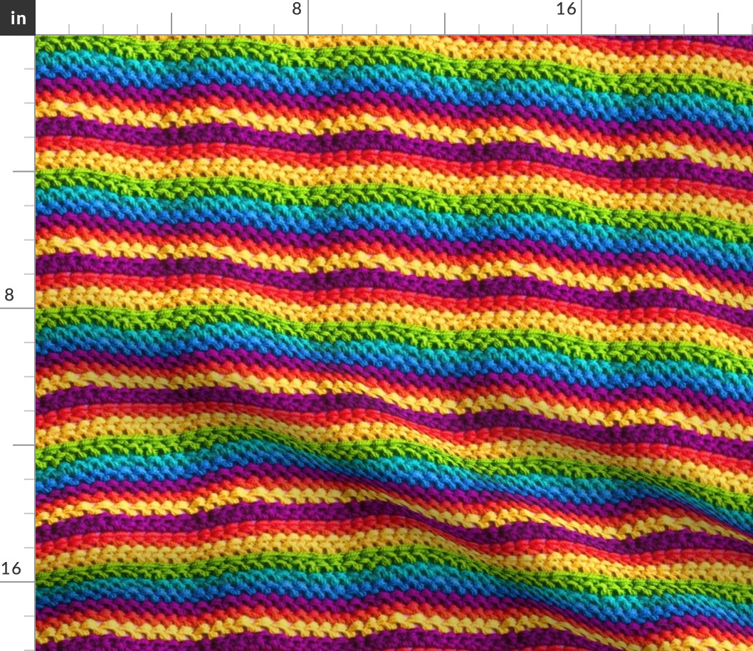 Rainbow (faux) Knit Stripe