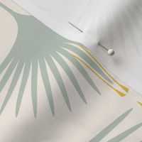 Art Deco Swans - 6" - Duck Egg on Soft Cream - 6"