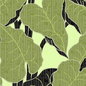 jumbo--Lo'i Kalo - olive & black linear texture