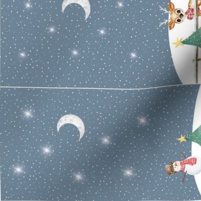 Cut and Sew - Cute Winter Wonderland Cat Kicker Toys Fabric Panel