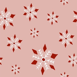 Christmas snowflakes in pink