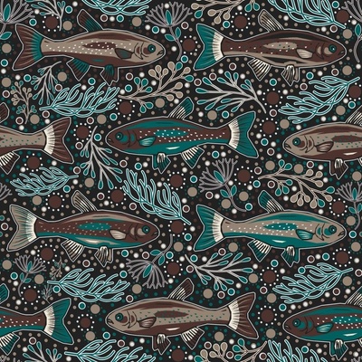 Freshwater Fish Fabric, Wallpaper and Home Decor