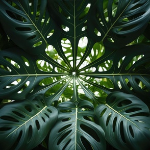 Surreal Monstera Leaf Kaleidoscope_2