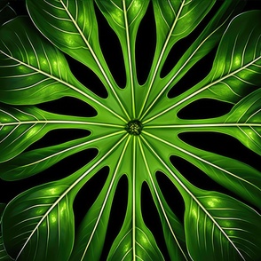 Surreal Monstera Leaf Kaleidoscope