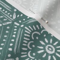hand drawn boho hex tile spruce green SMALL