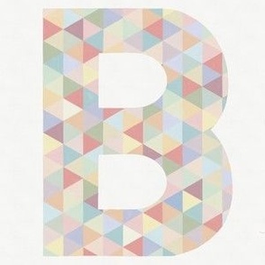 B - pastel triangles monogram letter panel // medium scale