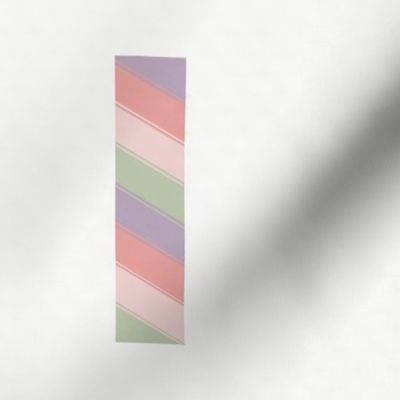 I - pastel diagonal stripe monogram letter panel // medium scale