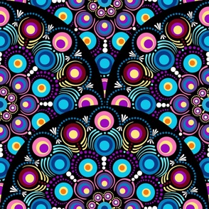 24” Starry Night Dot Mandala Scale Pattern - Large