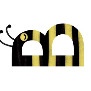 b is for bee - cute baby kids monogram wall art