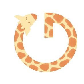 g is for giraffe - illustrated monogram letter