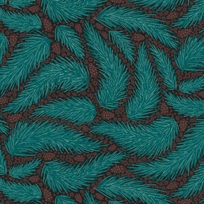 Cozy Pine - flowing pine branches with pine cones